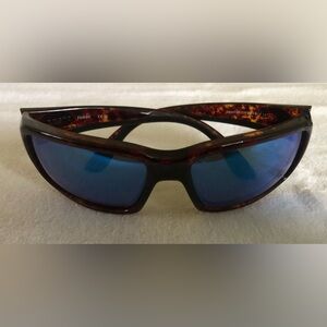 Costa Fantail Sunglasses with Tortoise Frames and Polarized Blue Mirror Lens NIB